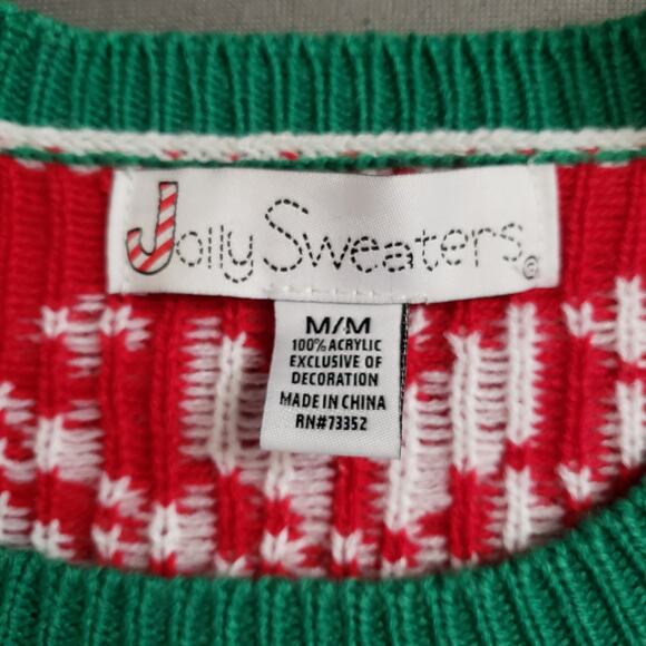 Jolly Sweaters Cool Santa Claus Crewneck Sweatshirt Medium Unisex Ugly Christmas - Picture 3 of 13